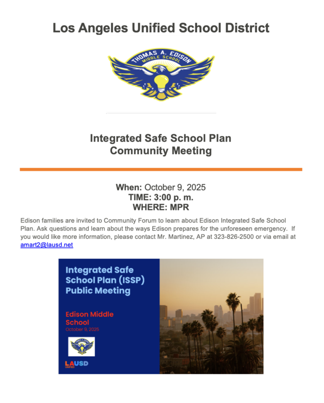 Integrated Safe  School Plan (ISSP) Public Meeting