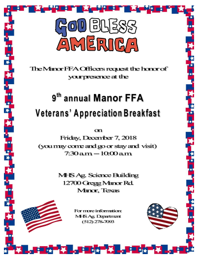 FFA presents the 9th annual Veteran’s Breakfast Thumbnail Image