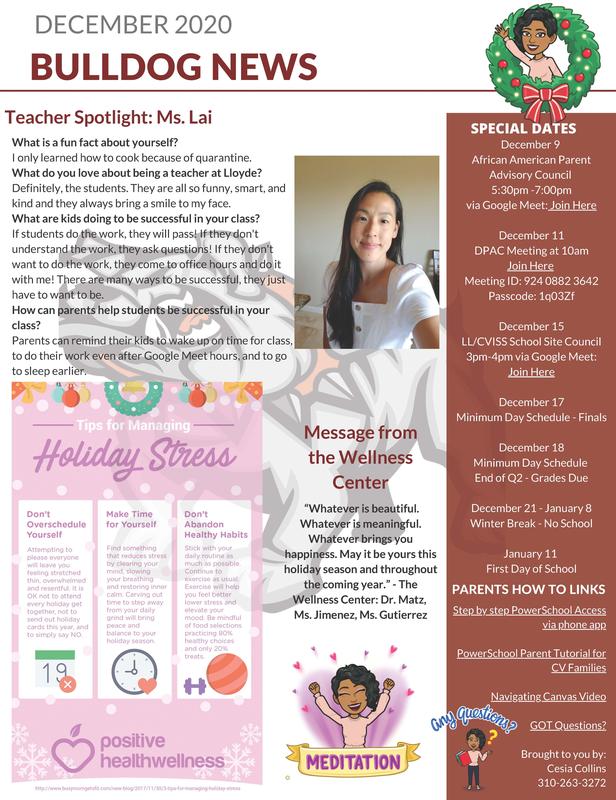 December 2020 Newsletter / Boletin de Noticias para Diciembre 2020 Featured Photo