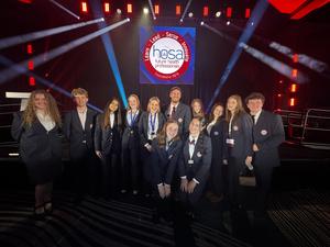 Students stand in a group at the Hosa state championships