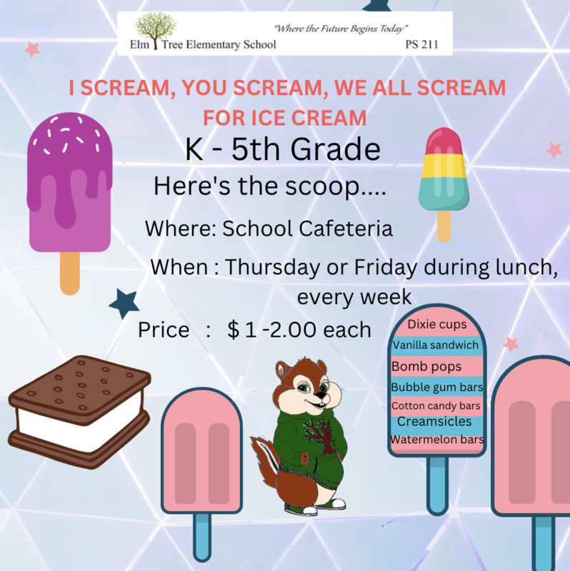 English Flyer about Weekly Ice Cream Sale