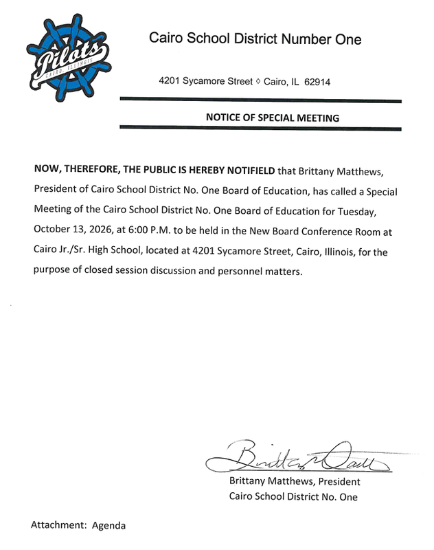 Special Meeting - Tuesday, October 13th @6PM Thumbnail Image