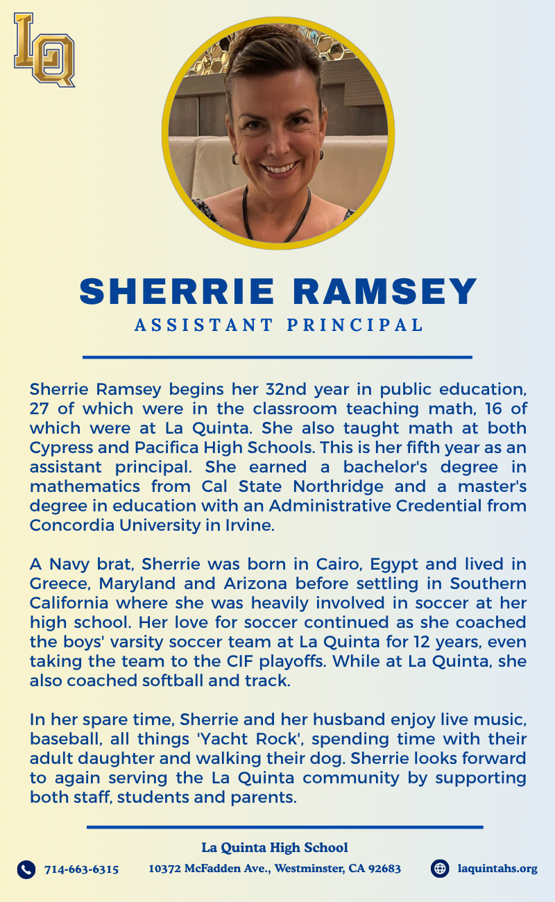 Ms. Sherrie Ramsey, Assistant Principal – Administration – La Quinta ...
