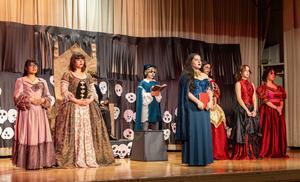 the play in progress