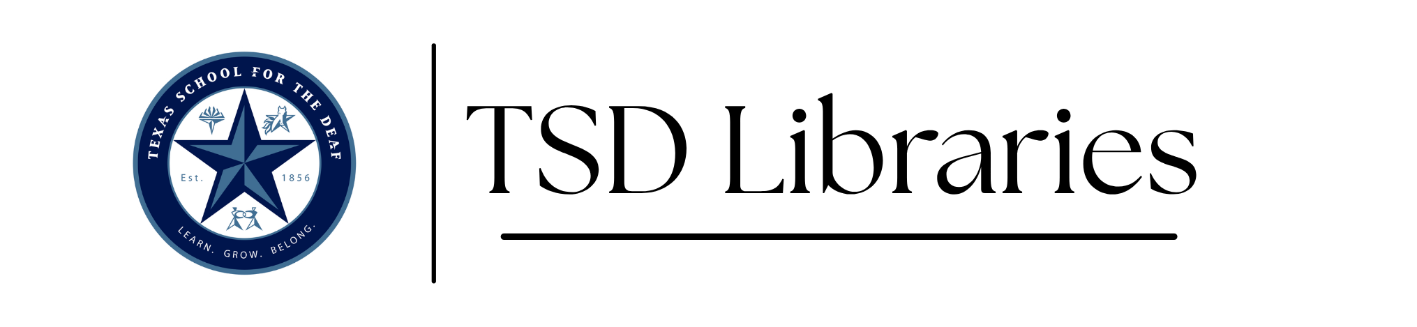 School logo with text next to it, text says TSD Libraries