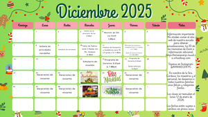 December Calendar Spanish
