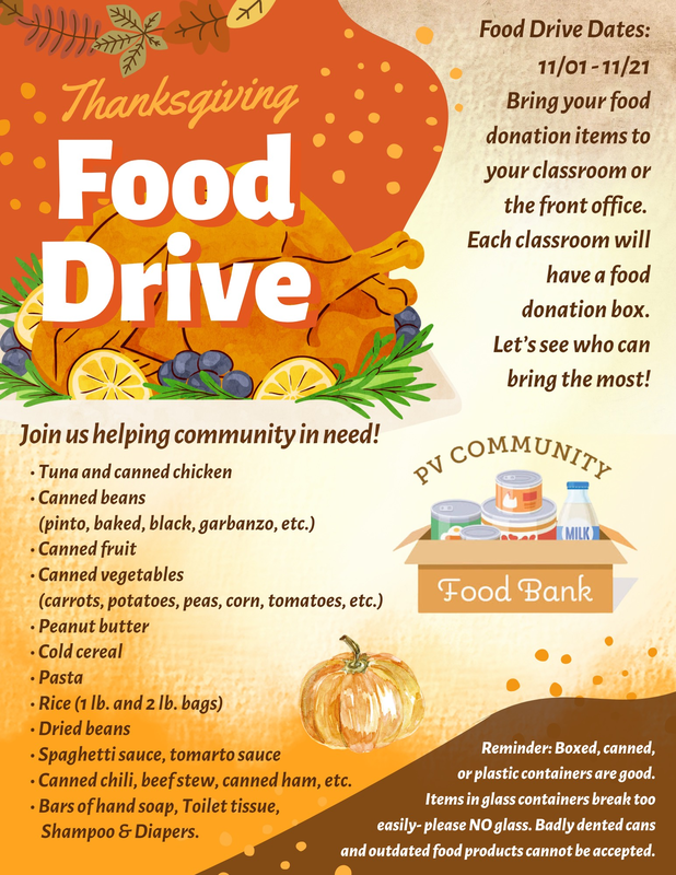 Canned food drive the entire month of November! Featured Photo