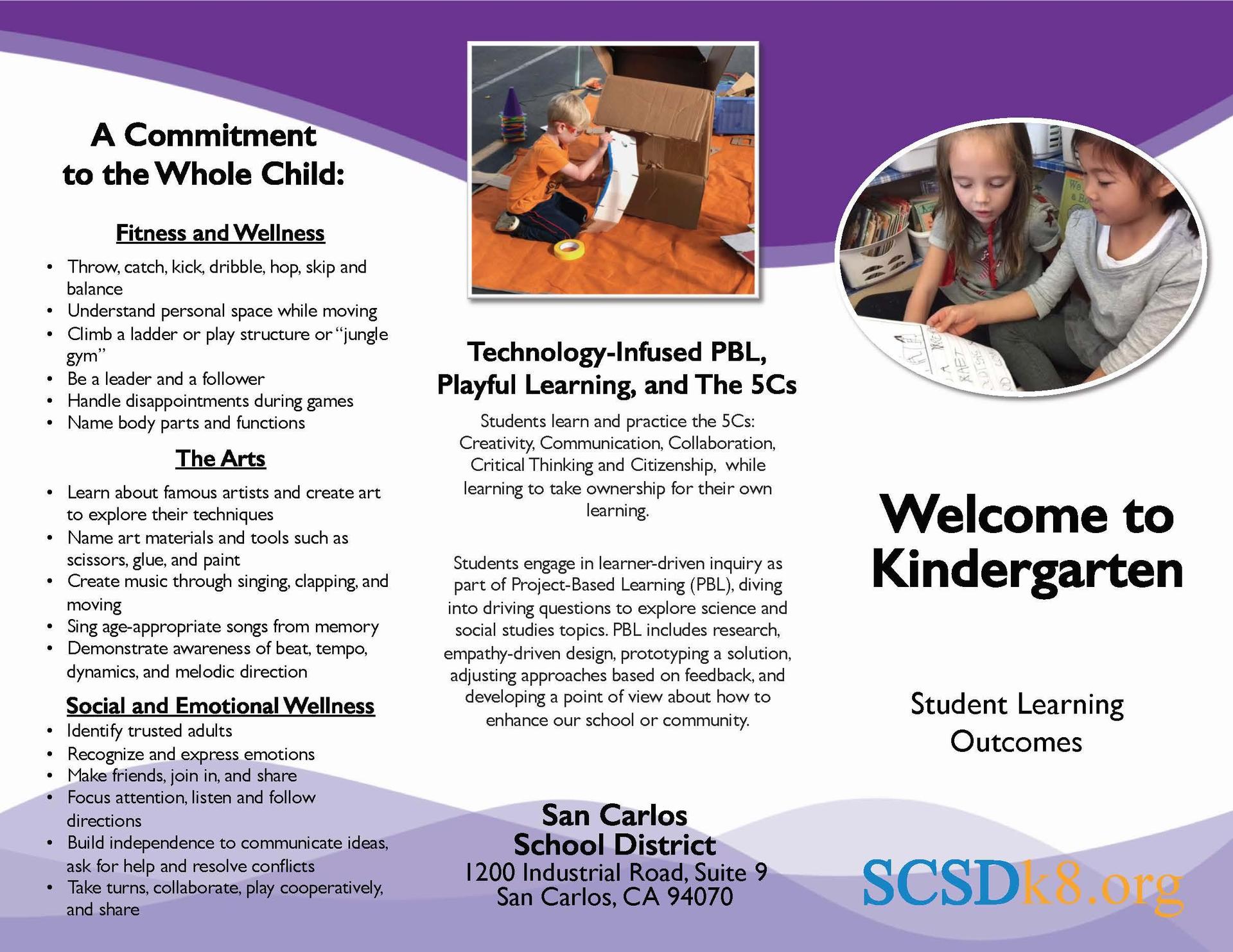 SCSD Learner Outcomes Brochure Image K