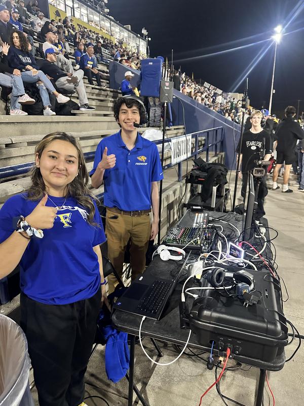 Students operating equipment in Frenship Media Program