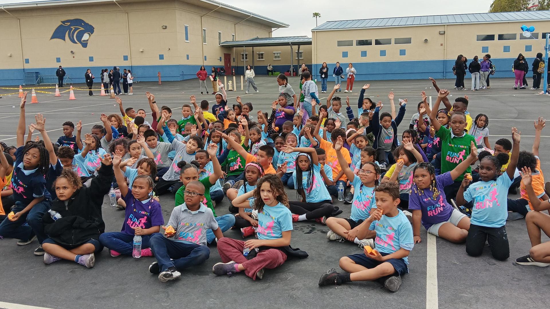 Students Taking part in an outdoor activity.