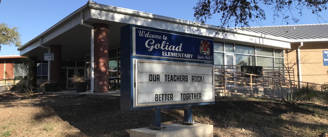 Front of school.