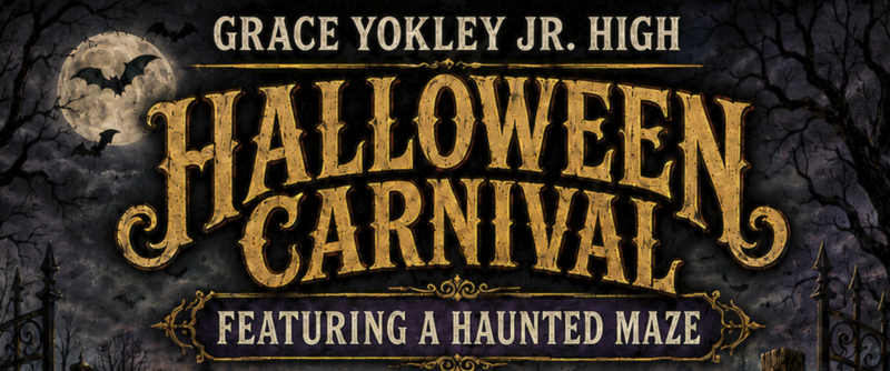 Grace Yokley Jr High Halloween Carnival featuring a Haunted Maze