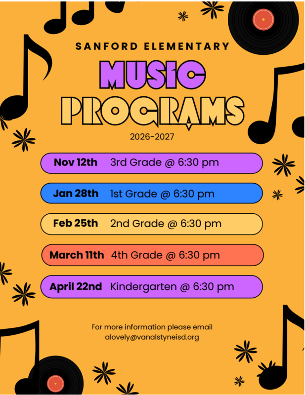 Sanford Music Program Schedule Thumbnail Image