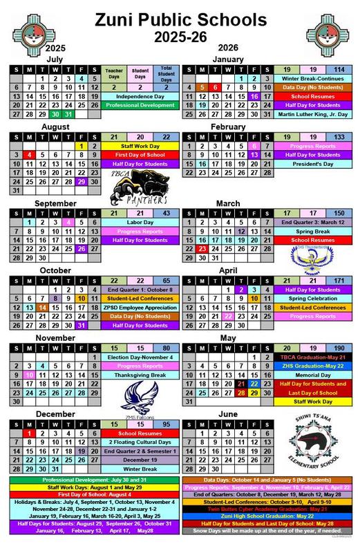 2025-2026 ZPSD Calendar