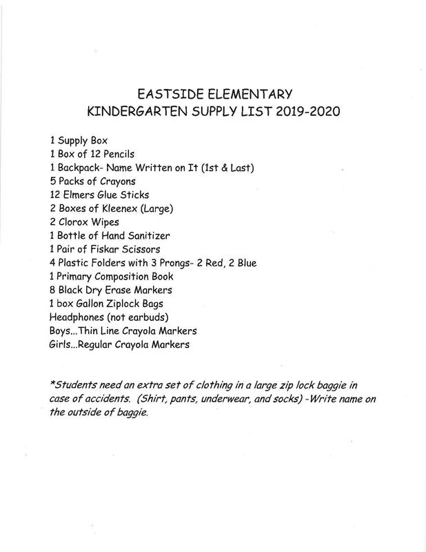 Supply List for Kindergarten Thumbnail Image