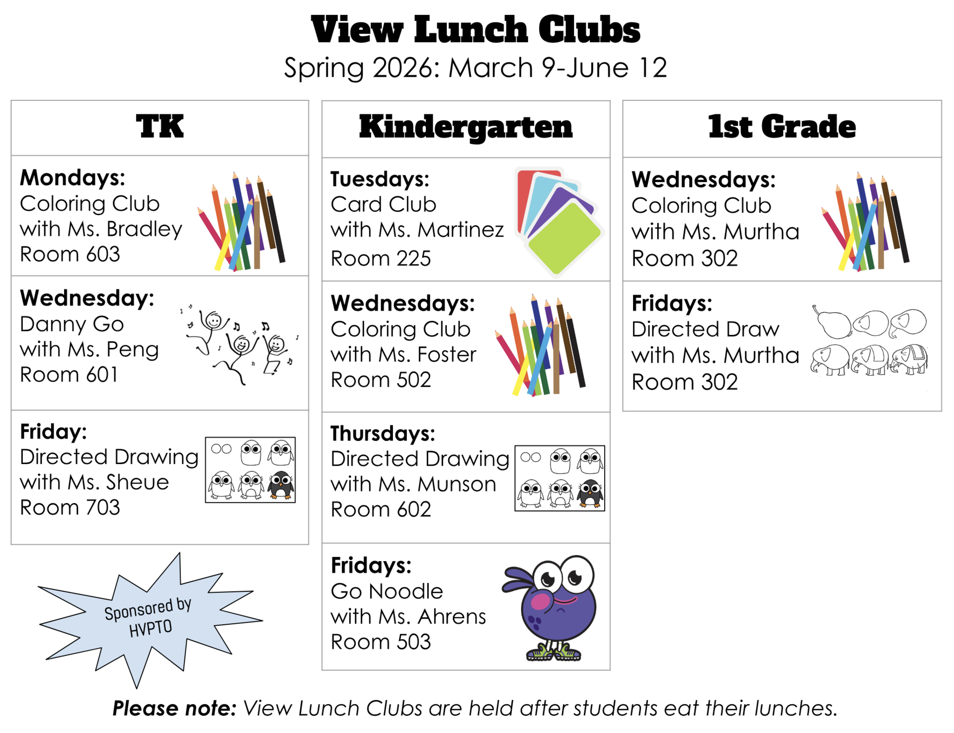 View Lunch Clubs - Spring 2026