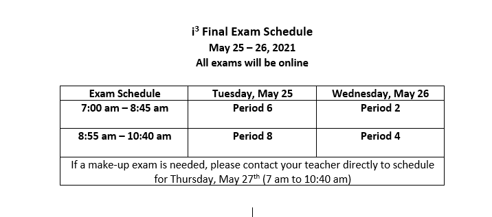 Final Exam Schedule Featured Photo