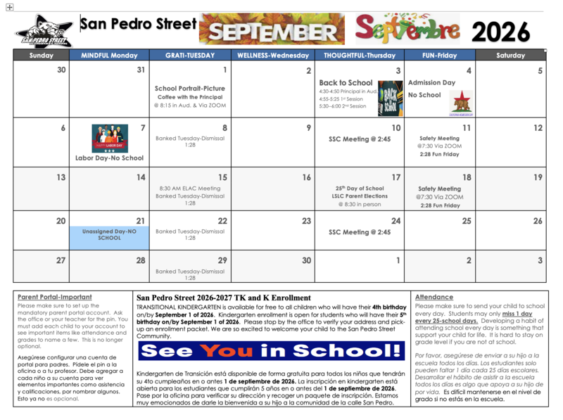September Calendar