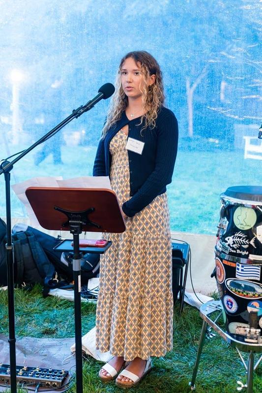 student speaking