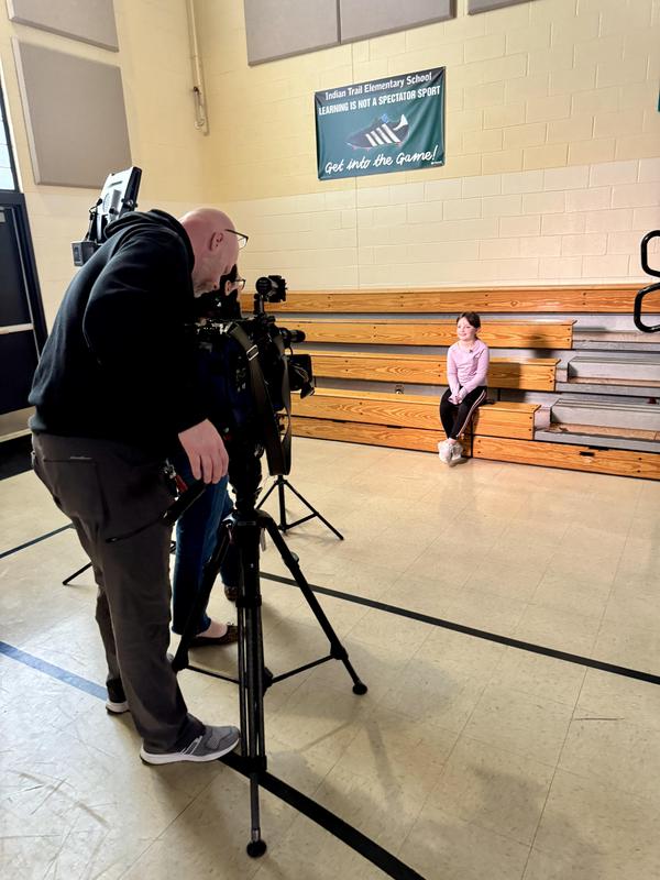 Tom Skilling’s WGN TV News at Nine Cover Story on “Tornado Nick” Bartholomew and his Storm Science weather assemblies for schools was recorded at Indian Trail earlier this month and featured some of our very own Trailblazer students talking about what they learned during the assembly!
