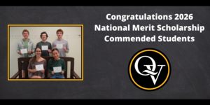 Image depicts 5 smiling students holding up certificates. It announces "Congratulations 2026 National Merit Scholarship Commended Students"