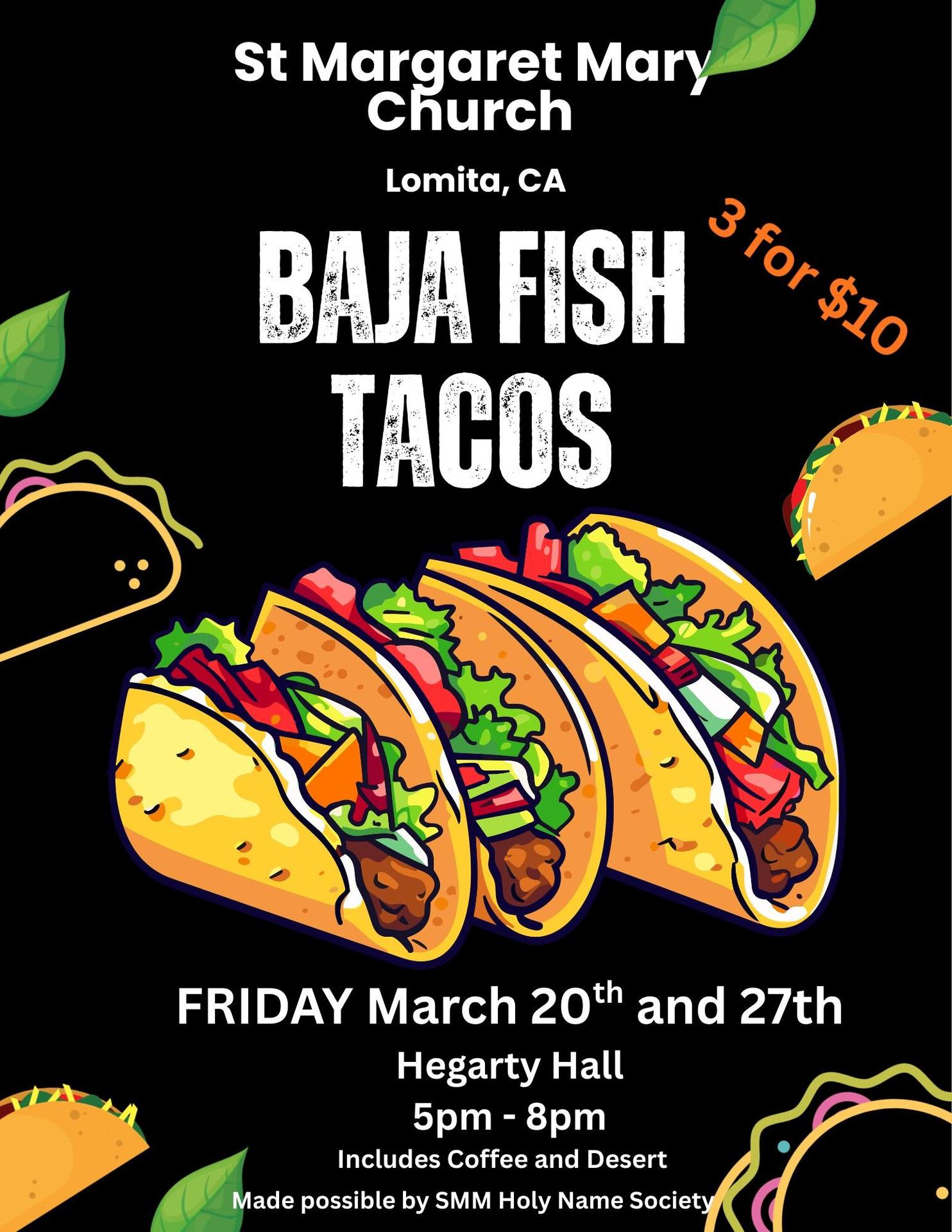 black colored flyer with tacos on front