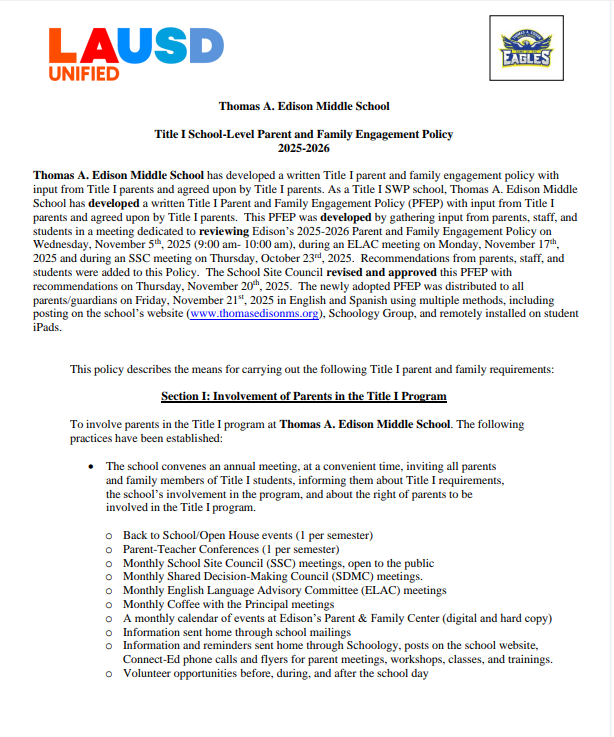 Edison MS-Title I PFEP 2025-2026-English and Spanish Featured Photo