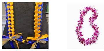 simple single lei and simple flower lei