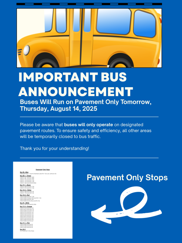 Bus Routes Pavement Only Thursday