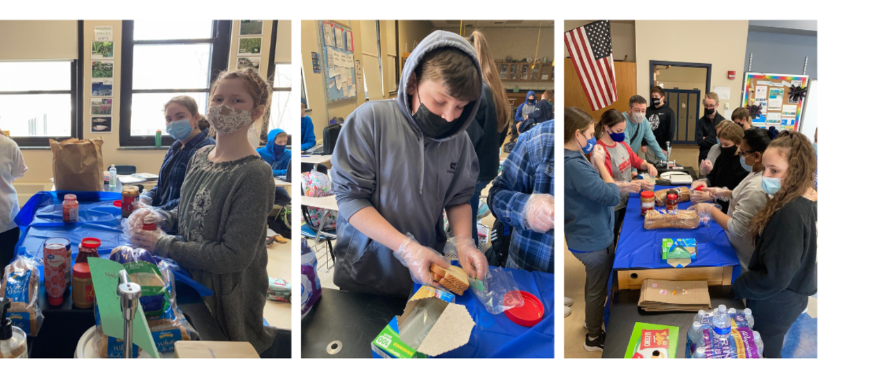 pictures of students making sandwhiches