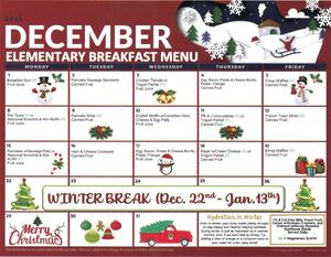 December Breakfast Menu