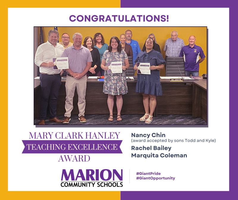 promo graphic - MCS Mary Clark Hanley teaching award - 2026 honorees