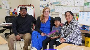 Family and teacher at Dr. Martin Luther King Jr. School in Seaside