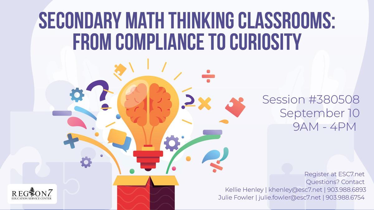 Secondary Math Thinking Classrooms workshop graphic