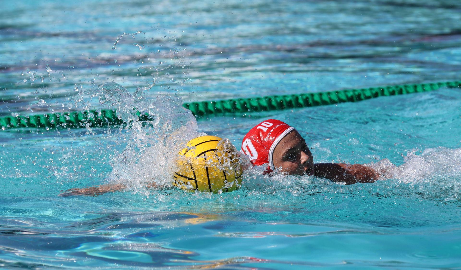 girls playing water polo against Hoover