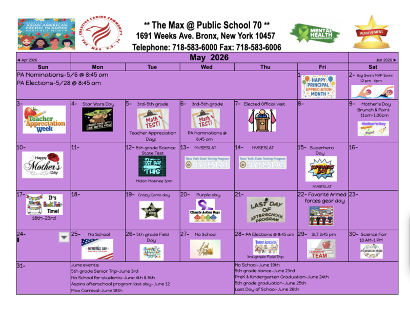 May Calendar Image