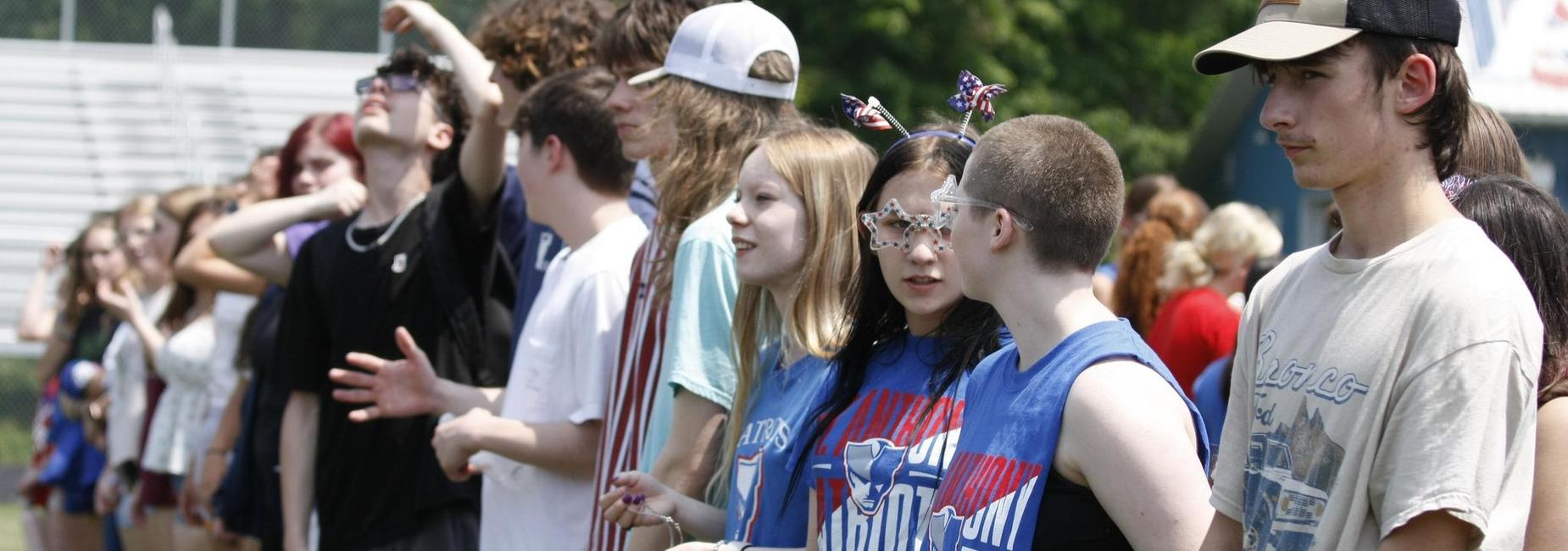 students outside