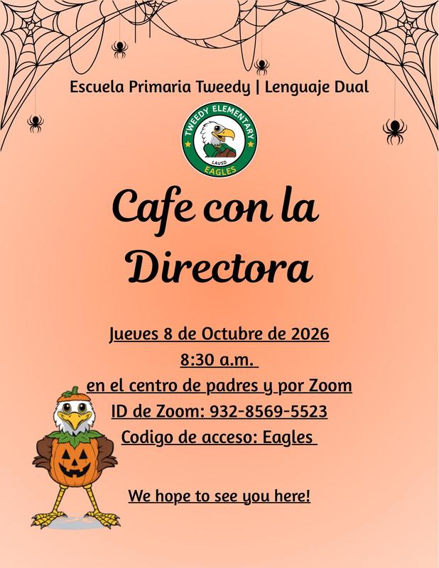 Flyer for coffee with the principal in spanish