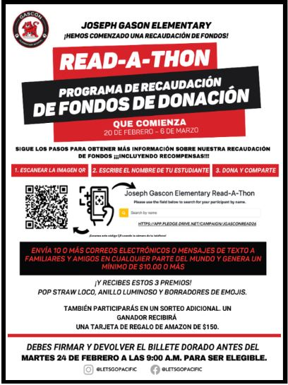 read a thon flyer in spanish