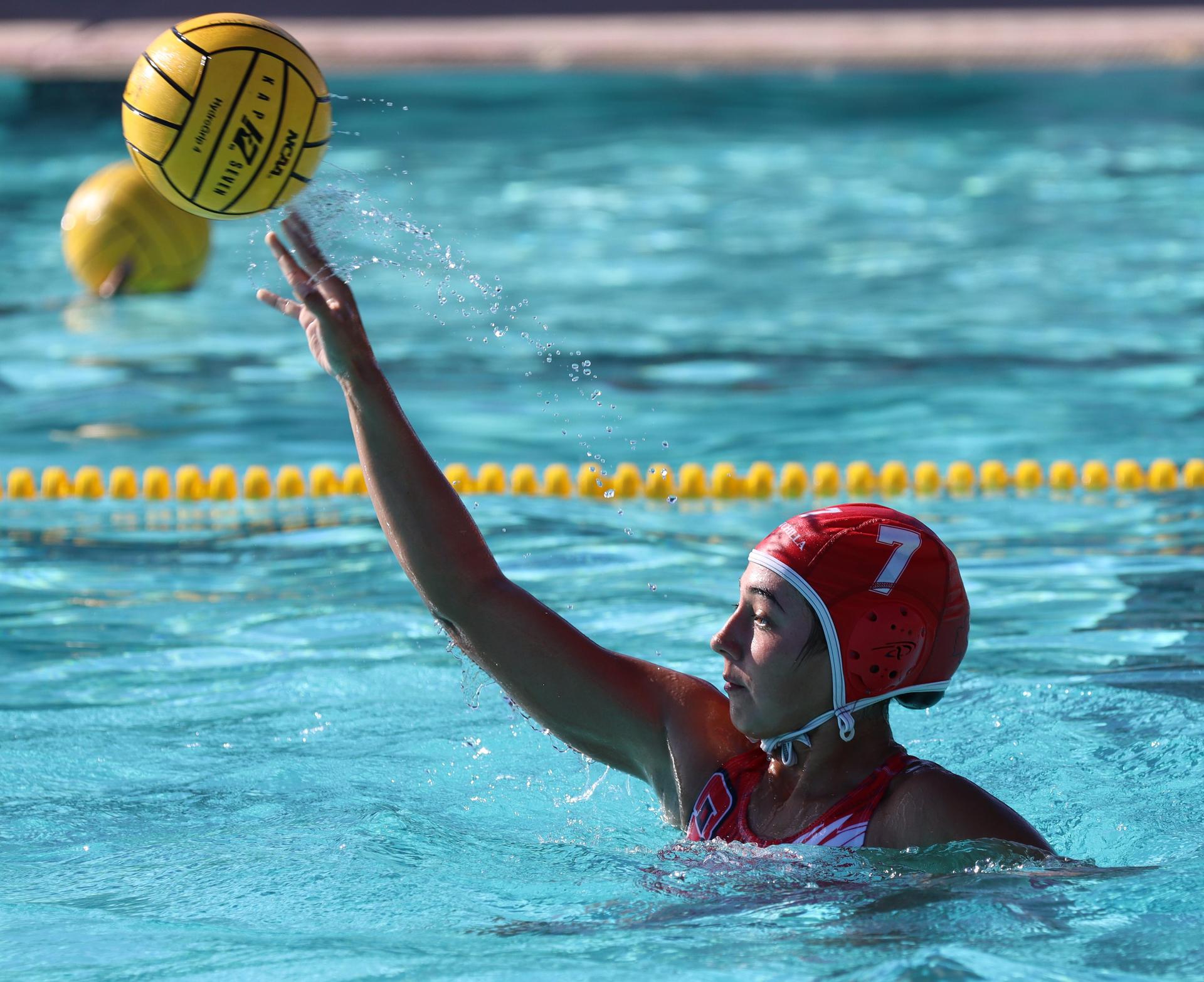 girls playing water polo against Hoover