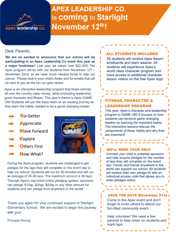 APEX Parent Letter