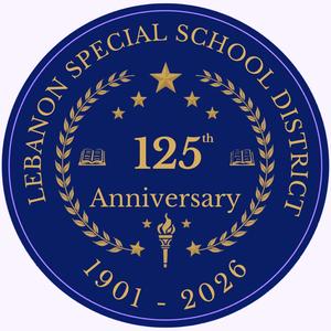 blue seal with gold writing with 125th anniversary