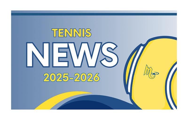 Tennis news blue and gold with a tennis ball