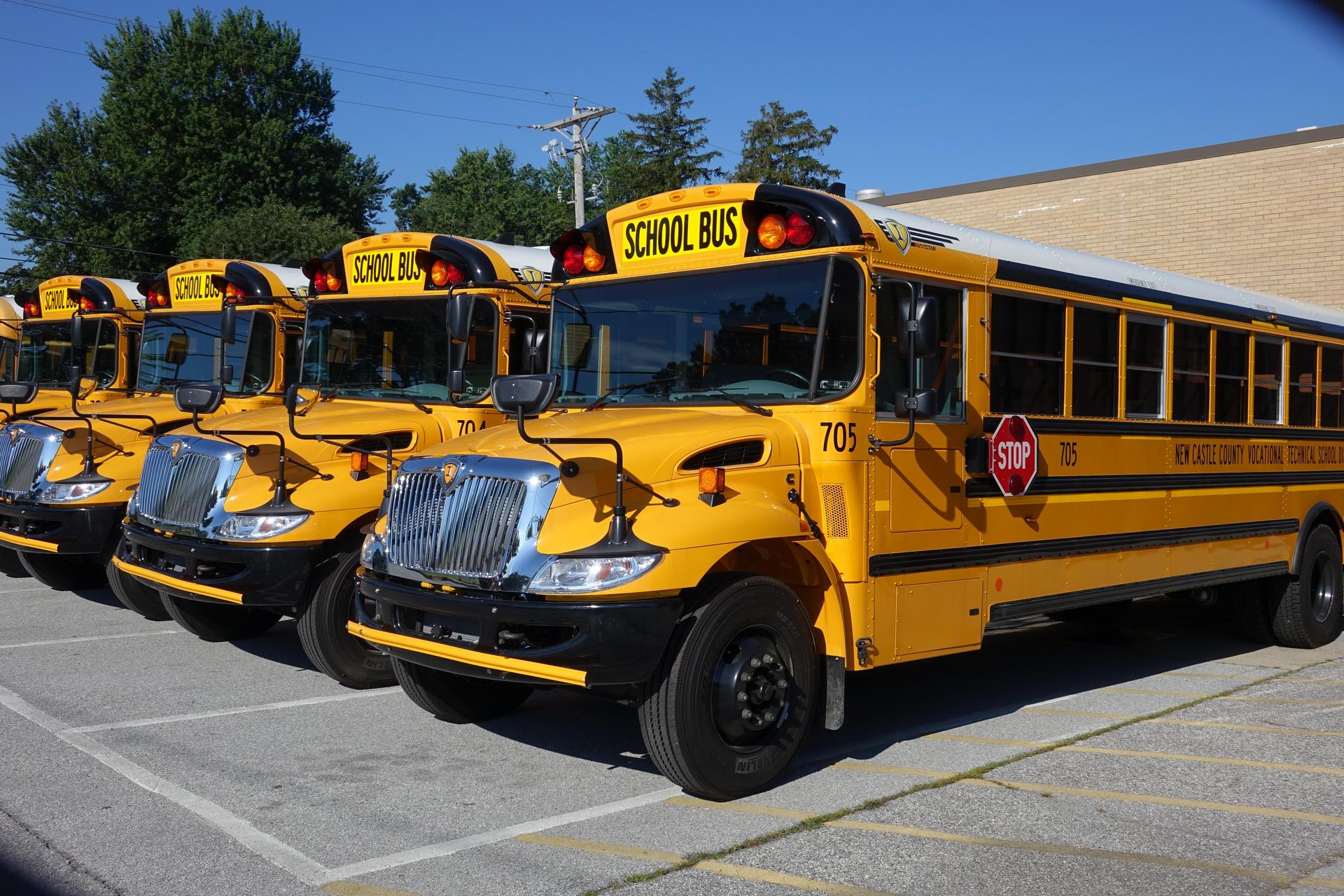 school buses lined up