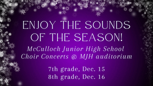 promo graphic - MJH choir holiday concerts 2025