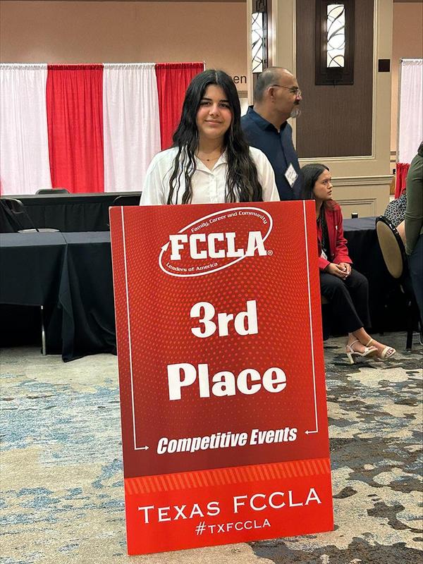 Juliana Barrientoz finished 3rd in Early Childhood at FCCLA state contest
