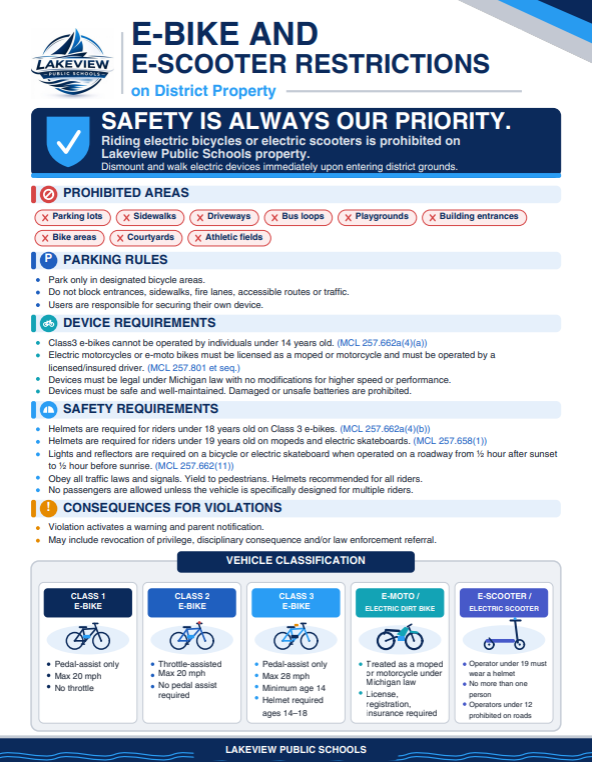 NO EBIKES OR ESCOOTERS FLYER