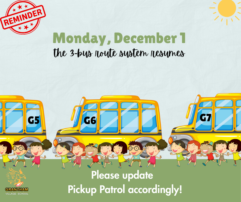 3-bus schedule system resumes December 1, 2025