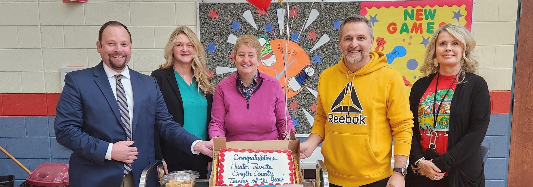 Smyth County Teacher of the Year with building and division admin
