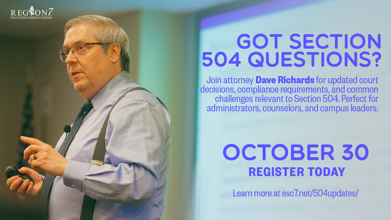 Section 504 Legal Updates marketing graphic